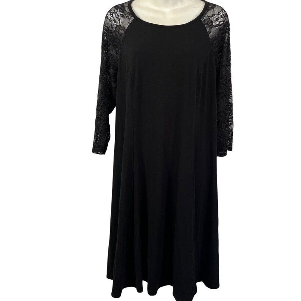 Torrid Womens Mini Jersey Trapeze Knit Lace Sheer Sleeve Whimsigoth Dress 1X